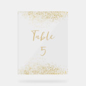 Modern Gold Glitter Acrylic Wedding Table Number (Recto)