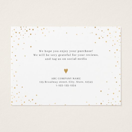 Modern gold glitter business logo thank you insert (Dos)