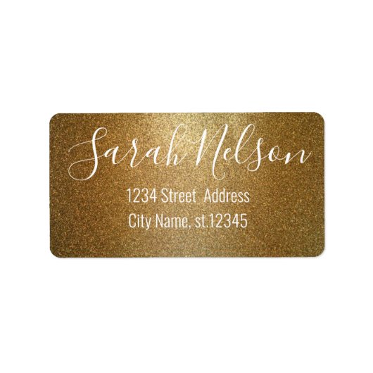 Modern Gold Glitter Etiket (Voorkant)