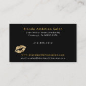 Modern Gold Glitter Lips Salon Referral Kaart Visitekaartje (Achterkant)