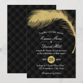 Modern Gold Glitter Peacock Feather Luxury Wedding Kaart (Voorkant / Achterkant)