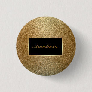 Modern Gold Glitter Ronde Button 3,2 Cm