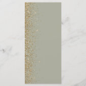 Modern Gold Glitter Sage Green Wedding Menu (Achterkant)