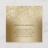 Modern Gold Glitter Salon Visitekaartje (Achterkant)