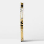 Modern Gold Glitter Script Monogram Hoesje (Achterkant / Links)