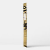 Modern Gold Glitter Script Monogram Hoesje (Achterkant / Rechts)