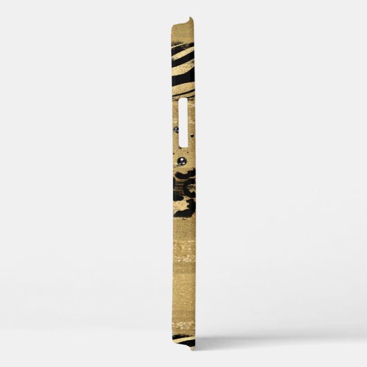 Modern Gold Glitter Script Monogram Hoesje (Achterkant / Rechts)