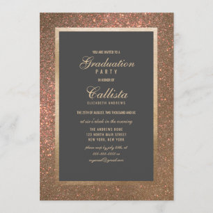 Modern Gold Glitter Thick Border Afstuderen Kaart