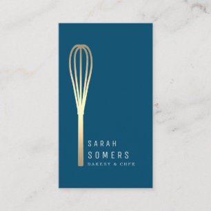 Modern Gold Glitter Whisk Bakery Visitekaartje