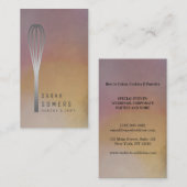 Modern Gold Glitter Whisk Bakery Visitekaartje (Voorkant / Achterkant)