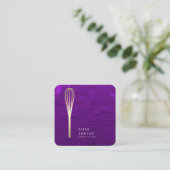 Modern Gold Glitter Whisk Bakery Visitekaartje (Staand voorkant)