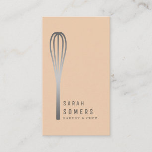 Modern Gold Glitter Whisk Bakery Visitekaartje