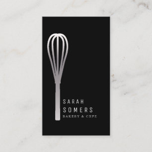 Modern Gold Glitter Whisk Bakery Visitekaartje