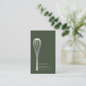 Modern Gold Glitter Whisk Bakery Visitekaartje (Staand voorkant)