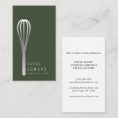 Modern Gold Glitter Whisk Bakery Visitekaartje (Voorkant / Achterkant)