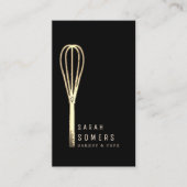 Modern Gold Glitter Whisk Bakery Visitekaartje (Voorkant)