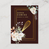 Modern Gold Glitter Whisk Bakery Visitekaartje (Voorkant)