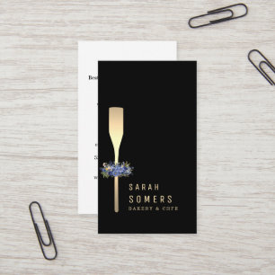 Modern Gold Glitter Whisk Bakery Visitekaartje