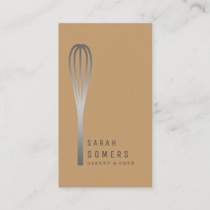 Modern Gold Glitter Whisk Bakery Visitekaartje