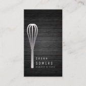 Modern Gold Glitter Whisk Bakery Wooden Visitekaartje (Voorkant)