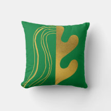 Modern Gold Green Abstract Leaf