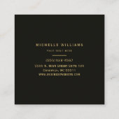 Modern Gold Greenery Leaf Abstract Vierkante Visitekaartje (Achterkant)