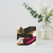 Modern Gold Greenery Leaf Abstract Vierkante Visitekaartje (Staand voorkant)