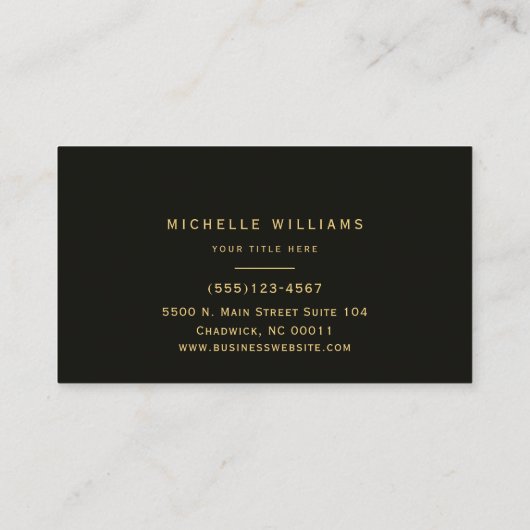 Modern Gold Greenery Leaf Abstract Visitekaartje (Achterkant)