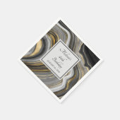 Modern Gold & Grey Agate Geode Gemstone Birthday Servet (Hoek)