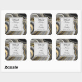 Modern Gold & Grey Agate Geode Gemstone Birthday Vierkante Sticker (Vel)