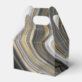 Modern Gold & Grey Agate Geode Wedding Bedankdoosjes (Achterkant)