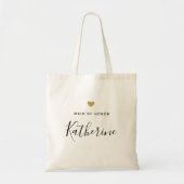 Modern Gold Heart Maid of Honor Canvas tas (Voorkant)
