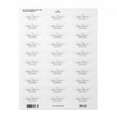 Modern Gold Heart Script Aangepaste naam Etiket (Full Sheet)