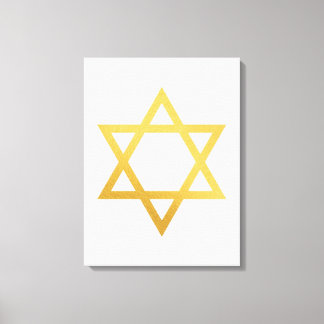 Modern Gold Jewish Wall Art - Piece 2 of 3 Canvas Afdruk