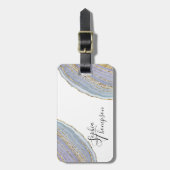 Modern Gold Lavender Geode Agate - Bagagelabel (Voorkant verticaal)