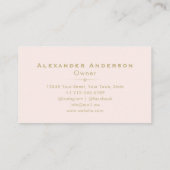 Modern Gold Leaf Minimal Botanical Cream Pink Visitekaartje (Achterkant)
