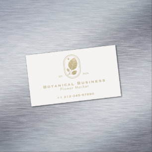 Modern Gold Leaf Minimal Botanical Soft Pink Magnetisch Visitekaartje