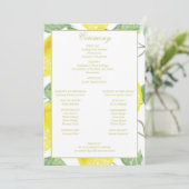 Modern Gold Lemon Wedding Programma (Staand voorkant)
