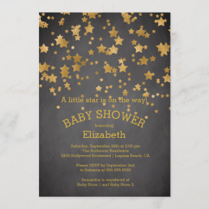 Modern Gold Little Star Baby shower Invitation Kaart