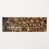 Modern Gold Mandala Pattern Custom Name Yogamat (Voorkant (horizontaal))