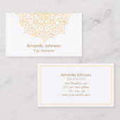 Modern Gold Mandala Yoga Instructor Visitekaartje (Voorkant / Achterkant)