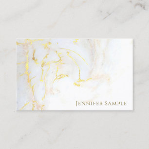 Modern Gold Marble Plain Elegant Golden Trendy Visitekaartje