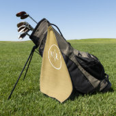 Modern Gold Metallic Monogram Golf Golfhanddoek (Groen)