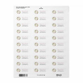 Modern Gold Monogram K Waterverf Floral Adres Etiket (Full Sheet)