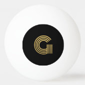 Modern Gold Monogram Ping Pong Ball (Achterkant)