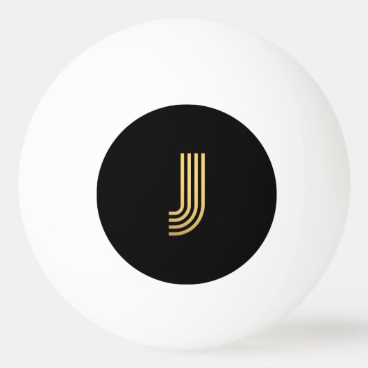 Modern Gold Monogram Ping Pong Ball (Voorkant)