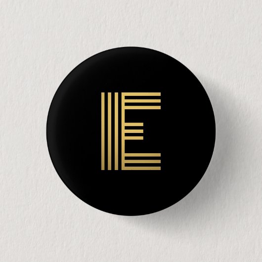 Modern Gold Monogram Ronde Button 3,2 Cm (Voorkant)