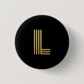 Modern Gold Monogram Ronde Button 3,2 Cm (Voorkant)