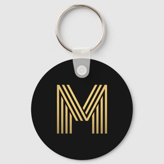 Modern Gold Monogram Sleutelhanger (Voorkant)