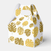Modern Gold Monstera Tropical Leaves Pattern Bedankdoosjes (Achterkant)